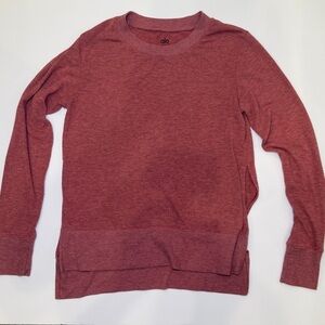 ALO Yoga Long Sleeve Layered Hem Pullover Sweatshirt Top Women's Size XS Red